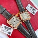 Swiss Quartz Cartier Santos Dumont couple Watches Rose Gold